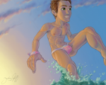 damukoneko_-_Dusk_at_the_Beach.png